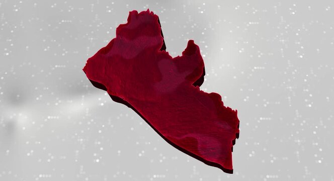 Liberia 3d Map Reflected Animation With Digital Background