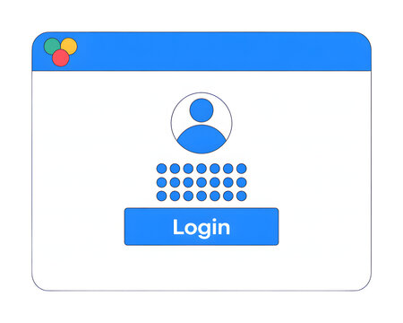 Login button with user icon on blue background