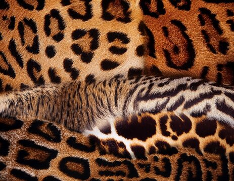 rich mixed animal print collage featuring snake leopard and tiger patterns in golden brown tones