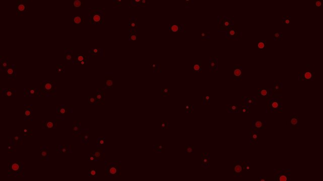 Glowing red particles floating in dark space creating a seamless abstract digital motion background video footage