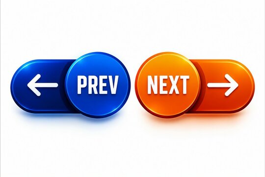 Pill shaped prev next navigation buttons with arrows