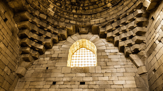 squinch. A stone squinch arch supporting a dome inside an ancient mosque. event programs, museum guides, designed for cultural heritage projects and event programs, preserves heritage.