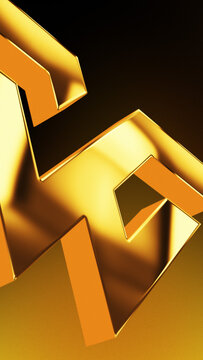 Vertical 3D Golden Luxury Logo Reveal &ndash; Premium Camera Zoom Brand Intro for High End Short-Form Video
