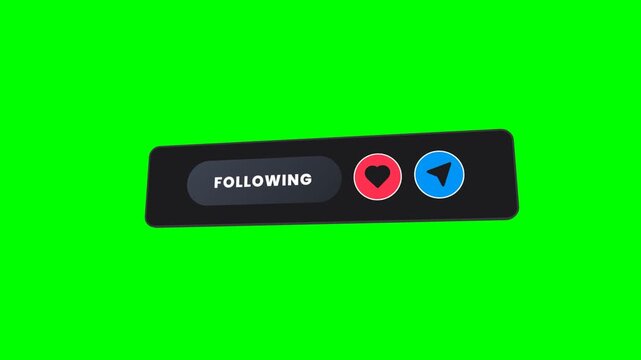 Social media share card button click on green screen
