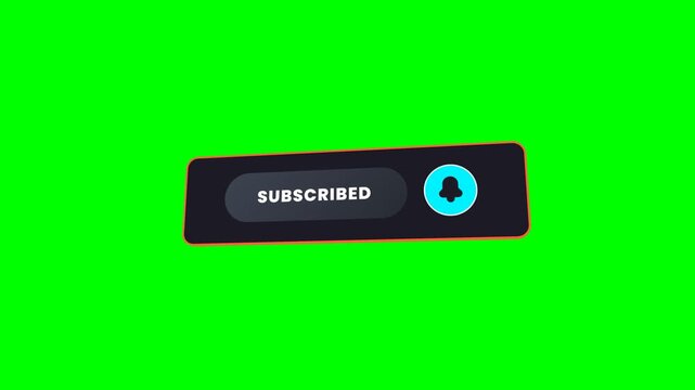 Subscribe button CTA card animation on green screen