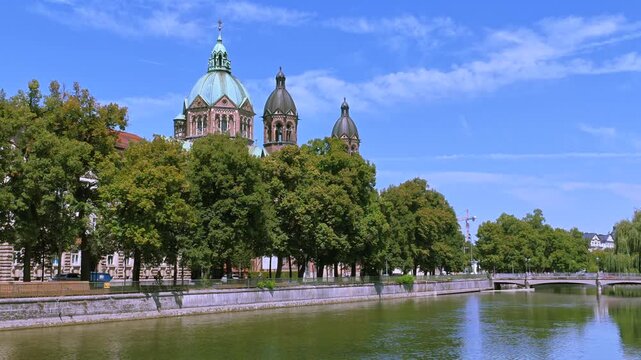 St. Lukas Kirche, Lukaskirche an der Isar, M&uuml;nchen, Oberbayern, Bayern, Deutschland