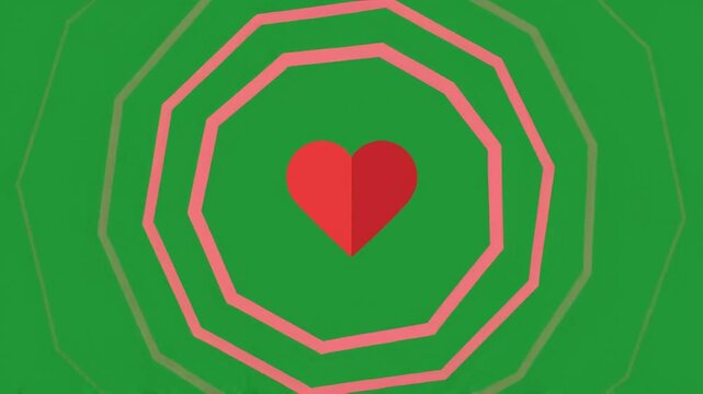 Pulsing heart icon with waves symbolizing health care and wellness
