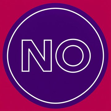 Bold no symbol on purple circle with pink outline