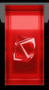 A polished metallic red background featuring a sleek black border and glossy reflective surfaces for a modern futuristic digital layout, black, industrial, metallic