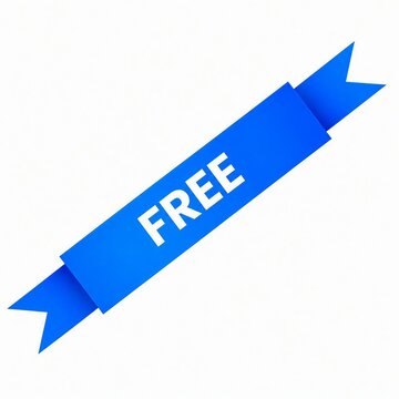 Blue free sale banner with white text