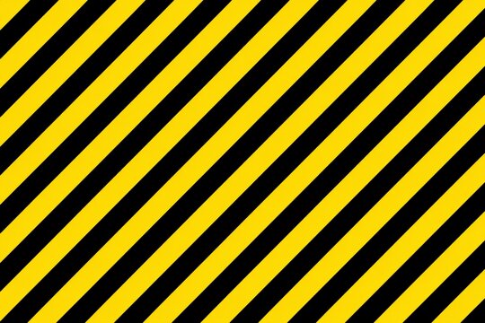 Yellow and Black Diagonal Warning Stripe Pattern Background