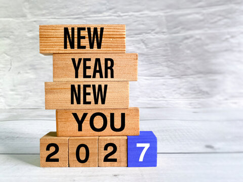 New Year New You 2027 Personal Transformation Concept     symbolizing personal growth, transformation, fresh beginnings and goal setting.