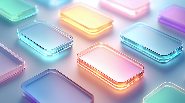 Minimalist Digital Vision Board Interface with Glass Cards