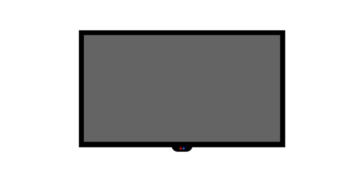 Sleek flat screen monitor display frame isolated on transparent background for presentation