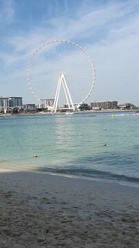 Aerial View of JBR Beach and Waterfront Architecture in Dubai During Daylight