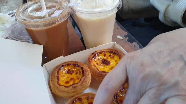 Macao famous egg tarts dessert delicacy of Hong Kong Macao