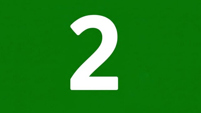 A video showcasing the number two on a green background for educational purposes