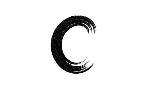 Minimalist black swirl letter C logo design vector for branding and identity projects