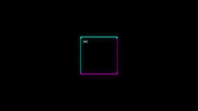 Cyberpunk Neon Square 1x1 Webcam Frame Overlay Loop.