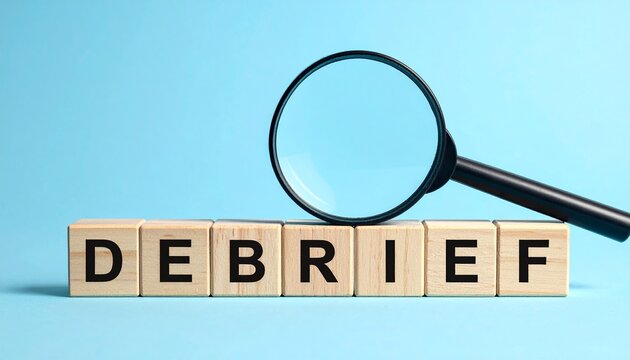 Debrief Wooden Blocks with Magnifying Glass