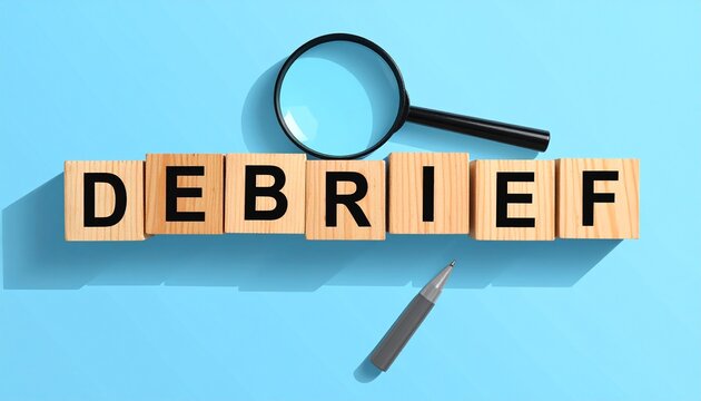 Debrief Wooden Blocks with Magnifying Glass