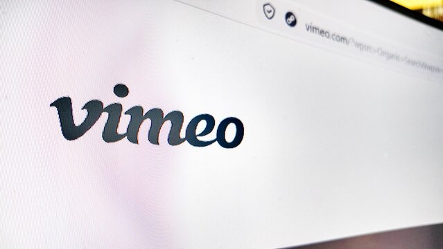 a computer screen with vimeo website displayed