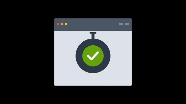 Web browser window displaying a stopwatch with a checkmark icon.