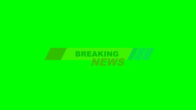 Breaking News Lower Third Graphic Element on Green Screen for Broadcast and Digital Media.