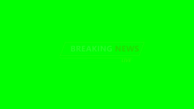 Breaking News Live Graphic on Green Screen for Broadcast and Media.