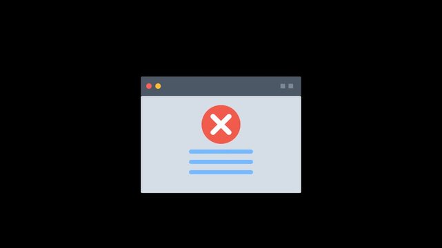 Error Message Pop-up Window on Black Background, System Failure Notification.