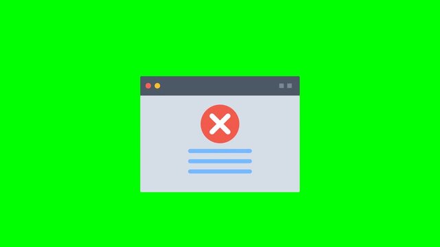 Error Message Pop-up on Green Screen Background for Digital Content.