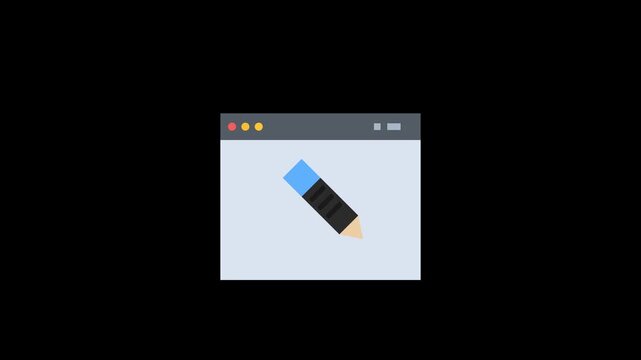 Pencil Icon in a Window - Digital Drawing and Editing Software Interface.