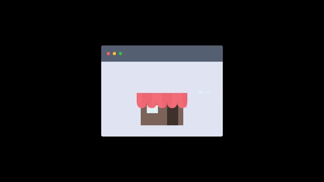 Online Storefront Window Displaying a Small Shop Icon in a Digital Browser Interface.