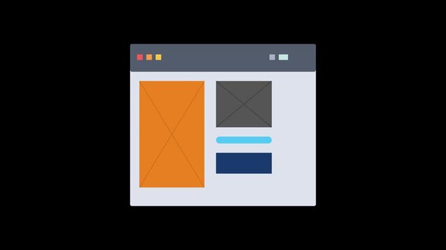 Abstract Web Browser Interface with Placeholder Content on Black Background.