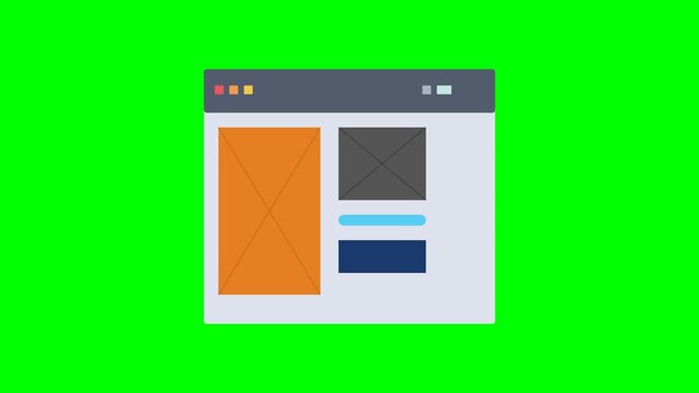 Website Layout Design with Green Screen Background for Digital Content.