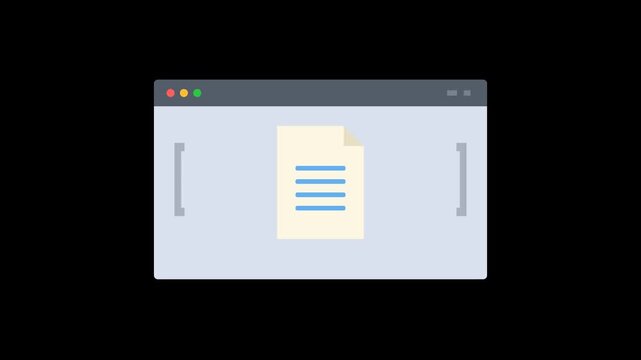 Document Displayed Inside a Digital Window Interface.