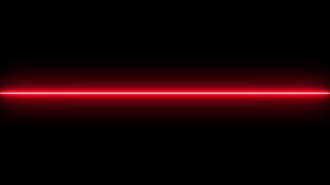 Straight neon lazer line color red black background. A dark scene with a vibrant thin red line resembling a laser beam stretching horizontally across the frame.