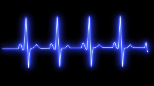 Heart beat pulse electrocardiogram show heart beat line icon animated video, One pulse line. ECG heart rate monitor, ECG monitor. Representing life, health, and medical science.