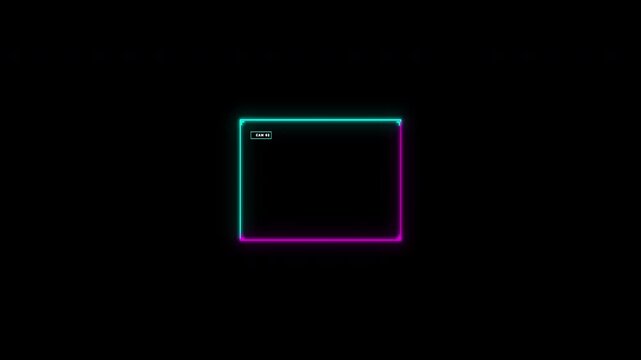 Cyberpunk Neon Futuristic 4x3 Webcam Frame Overlay Loop.