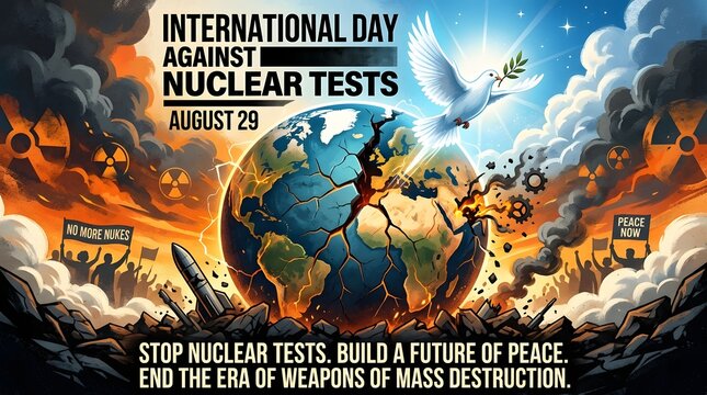 International day against nuclear tests poster design