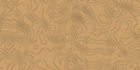 Vintage contour mapping. Natural printing illustrations of maps. Abstract red  yellow background with wave motif. Landscape geodesy topographic map background. Grey topographic lines. Texture of lines © Mau