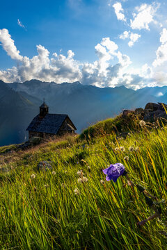 Kapelle zum Hl. Valentin Sonnenuntergang - Zillertal - Tirol - Zillergr&uuml;ndl