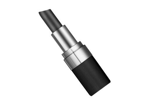 Black lipstick cosmetic product packaging for makeup beauty industry.