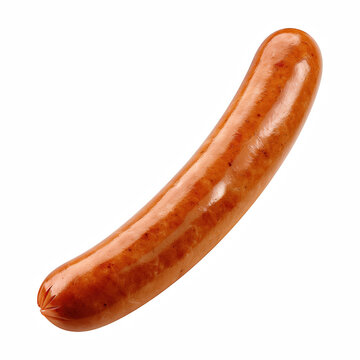 Single Grilled Sausage Isolated on Transparent Background