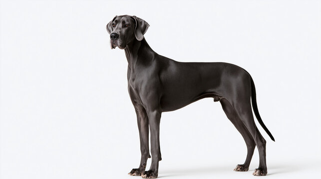 Blue Great Dane Dog Isolated on White Background