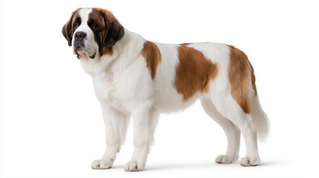Saint Bernard Dog Isolated on White Background