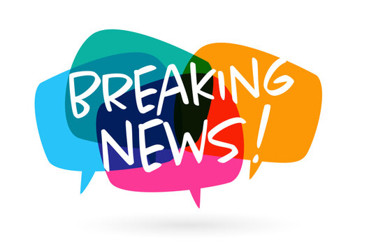 Text "breaking news" on speech bubble 