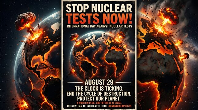 Protest poster stop nuclear tests august 29