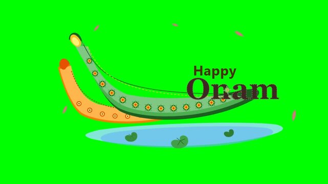 Traditional snake boat floating on water celebrating cultural harvest festival