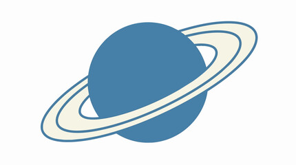 Fototapeta premium Abstract Blue Celestial Body with Planetary Rings for Space Science Education and Galaxy Background Graphic